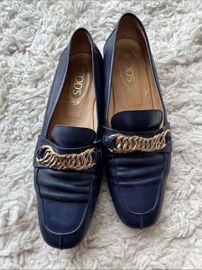 Tods Navy Loafers
